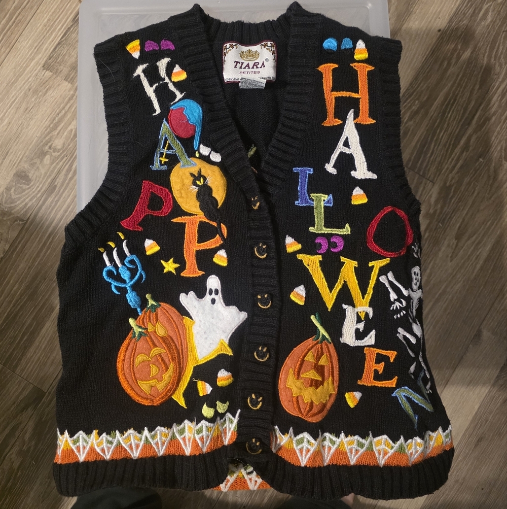 Vintage Black Halloween Vest